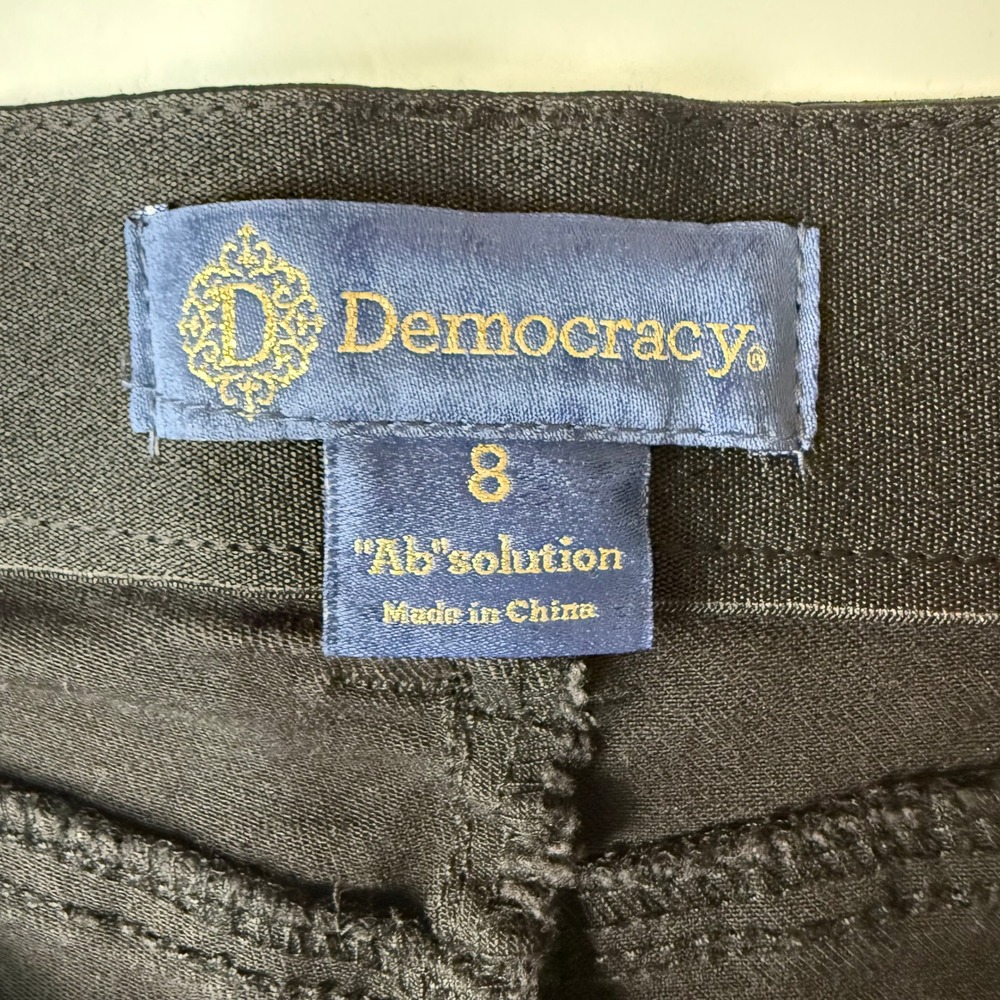 Democracy Jeans Womens 8 Black Bootcut Stretch Ab Solution Tummy Control 32x33 - Picture 7 of 16